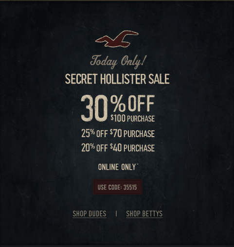 hollister sale codes